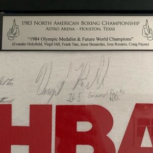 1983 Signed jersey Evander Holyfield Amateur Champ & Olympic Medalists + others